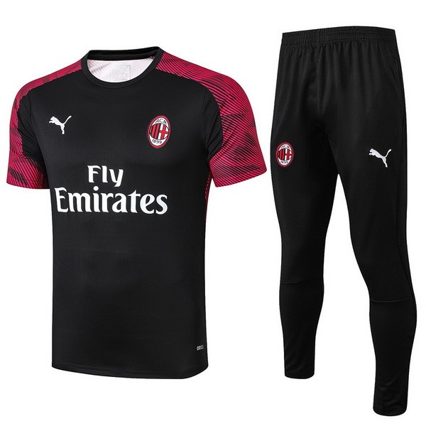 Camiseta de Entrenamiento AC Milan Conjunto Completo 2019 2020 Negro Blanco Rojo